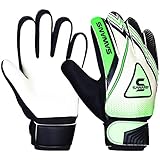 Fußball-Torwarthandschuhe für Jungen, Kinder, Jugendliche, Erwachsene, Fußball-Torwarthandschuhe, Fingerstütze, Handgelenk, Junior, geeignet für 4 bis 5 Jahre, Schwarz/Grün)