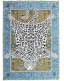 Blackmoor Octavia Multi Anthropologie Gepard, luxuriös, handgefertigt, bedruckt, Tier-Design, weich, fusselfrei, Wollteppich für jeden Raum (180 x 270 cm)