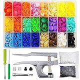 460 Sets Druckknöpfe mit Zange, 24 Farben T5 Druckknopf Set mit Zange, Druckknöpfe Ohne Nähen für DIY Kleidung Basteln