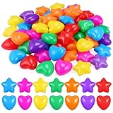 Milisten 60Stücke Stern und Herzförmige Bälle Farbenfrohe Spielbälle für Bällebäder für Kinderpartys und Spielplätze Herz und Stern Spielspaß