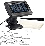 Luminea Solar Schirm Beleuchtung: Solar-LED-Sonnenschirm-Lichterkette mit 8 Strängen und 72 LEDs, IP44 (Sonnenschirmbeleuchtung Solar, Beleuchtung Sonnenschirm Solar, Außenbeleuchtung)