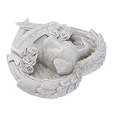BESPORTBLE 1stk Haustier Hund Grabstein Hund Plüsch Hunde-gedenkstatue Denkmal Hundeengel Grabstein Für Haustiere Von Haustierverlusten Trauer Haustierverbrennung Welpe Harz Grey