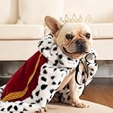 Lovelyshop Pet Serial Lux Fell Katze Hund Umhang für Halloween Kostüme, König Königin Prinz und Prinzessin, Cosplay-M Rot