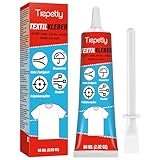Tiepetly Textilkleber Waschmaschinenfest Extra Stark für Stoffe 60ml, Alternative zum Kleber zum Nähen