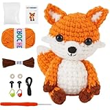 TioRacY Häkelset Für Anfänger - Komplettes Set Zum Häkeln Eines Fuchses Mit, Inkl. Wolle & Zubehör, Häkeln Lernen Für Erwachsene & Kinder, Ideal Für Einsteiger