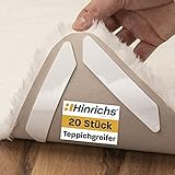 Hinrichs 20x Teppich Antirutschunterlage - Teppichstopper selbstklebend ideal als Antirutschmatte für Teppich - Flexibel zuschneidbar und für Parkett, Laminat, Fliesen, PVC, Kork und Vinyl geeignet
