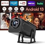 [Netflix Lizenziert] Alwtniet HY320 NTV Smart Beamer mit Offiziellen TV Apps, ChatGPT Sprachassistent, 1080P Native 320 ANSI Movie Portable Projektor mit 5G WiFi und BT5.2 für Heimkino/Outdoor