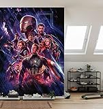 Komar Marvel Fototapete Avengers Endgame Movie Poster - Größe 184 x 254 cm, 4 Teile, bunt - Tapete, Kinderzimmer, Jugendzimmer, Superheld