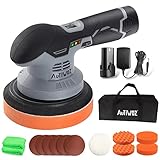 AUTIWOZ 12V Akku Auto Poliermaschine,Exzenter Poliermaschine,Random Orbit 8mm,Akku Puffer/Wachsmaschine,Schleifer,Akku Winkelschleifer,für Autos,Boote,Möbel(Grau,Einschließlich Akkus und Ladegeräte)