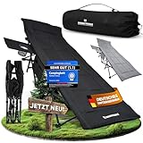 NORDICTRAILS Feldbett Campingbett klappbar - XXL gemütliche Campingliege | Faltbar, leicht & breit für Outdoor | Gästebett, Liege, Klappbett, Angelliege, Camping Karpfenliege mit superweicher Matratze