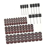 102 PCs Rotationsschleifband Set für Präzisionsschleife und Polieren | Langlebige Abrasive Sandtrommel für die Mehrfachoberflächenanwendung | Kompakte und Vielseitige Schleifringe für