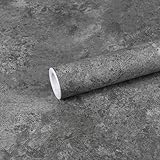 Abyssaly Klebefolie Möbel Grau, Möbelfolie Selbstklebende Folie, Betonoptik Fensterbank Dekorfolie für Möbel Wand Schränke Küche Tische Tapete 40cm X 1000cm