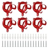 YIK TUNG 6 Stück Pferde-Zaumzeughalter, Equestrian Bridle Hanger, Halterung Zaumzeug, Aufbewahrung Halfter Aufhänger, Haken Pferd Tack, Metall Trensenhalter für Pferde, Reitstall, Sattelkammer - Rot