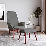 LAPOOH Relaxsessel mit Hocker Hellgrau Stoff, Fernsehsessel, Kinosessel, Lesesessel, Tv Sessel, Ohrensessel, Armsessel, Seselstuhl Wohnzimmer - 3097871