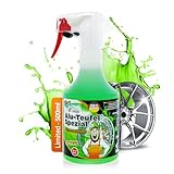 TUGA Alu-Teufel Spezial 500 ml Felgenreiniger Aktiv-Gel für glänzende Alufelgen dank säurefreier Schmutzentfernung 1l Made in Germany, Grün