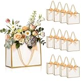 12 Stück Geschenktüten mit Gold Schleife, Geschenktasche Papiertüten, Geschenkverpackung Geburtstag für Hochzeitsfeiern Brautpartys Babypartys Weihnachten