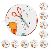 Maßband, Körpermaßband, Stoff-Körpermaßband, einziehbares Lineal, kleines, stilvolles tragbares Messwerkzeug für Schneiderei, Nähen, Körpermaße, 10 Stück, Baumwoll-Kunststoff, 150