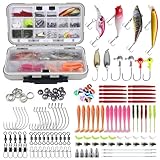 Angelköder Set mit Angelbox, 107/137 PCS Angelzubehör Set einschließlich Spinner, VIB, Gummifische für Hecht, Zander, Forelle, Barsch, Köderbox Angeln Angel Köder für Süßwasser Salzwasser