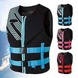 PRPRP Neopren-Rettungsweste, verstellbare Schwimmhilfe for Erwachsene und Kinder, Kajakfahren, Schnorcheln, Wassersport(Blue,M(50-60KG))