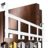 4smile Türgarderobe zum Einhängen – Weisse Türhaken universell verwendbar, flexible Kleiderhaken Tür, robust - Vielseitige Haken zum Einhängen, platzsparende Türhakenleiste für gesamte Wohnung