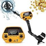 GJCrafts Metalldetektoren Hohe Genauigkeit Metalldetektor Wasserdicht, Golddetektor Höhenverstellbare 78-108cm mit 25cm Suchspule für Kinder und Erwachsene