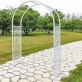 LMXRYPD Gartenbogen–Robustes Verzinktes Stahl, Pulverbeschichteter 20mm Rahmen, Einfacher Aufbau Pflanzengitter für Hochzeiten und Außenzermonien(White)