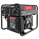 Matrix Notstromaggregat Benzin 3500 Watt Inverter Stromerzeuger Benzin Generator Stromaggregat tragbar Stromgenerator IG 3500i | 4 Takt | 2x230V