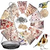 Ani’Nat Adventskalender für Wildvögel im Garten – 24 natürliche Leckereien: Fettkugeln, Samen, Insekten – Mit kostenlosem Futterspender, ohne Netz, sicher für Vögel