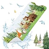 SHUCHING Badewannenmatte rutschfest Kinder, 100 X 40 cm Badematte rutschfest Kinder, Antirutschmatte Badewanne Baby 100% BPA Frei, Maschinenwaschbar, Waldtiere