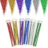 LISOPO 6pcs Glitzer Set Kinder Glitter Gel Glitzerpulver Glitzerstreuer zum Basteln,Karten herstellen,Festival Dekoration, Dekorieren, Nägel, Körper, Gesicht, Slime,Kosmetik & Glitzer