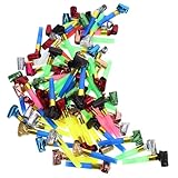 Abaodam 100 Stück Teiliges Party blasrohr Robustem Farbenfrohe Lärmmacher und Tröten für Geburtstagsfeiern Silvester Familienfeste und Jubelveranstaltungen Sicher und Einfach zu Verwenden