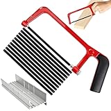 VLYX Metallsäge Set 12-tlg. mit Gehrungslade & 10 Bi-Metall-Sägeblättern, verstellbarer Rahmen Handsäge für PVC, Fliesen, Reparaturen & DIY - Handwerkzeuge