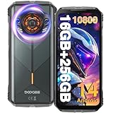 DOOGEE Spunk [2024] Robustes Android-Handy, 14, 16 GB + 256 GB (TF 1 TB), 10800 mAh Akku, 33 W, 16,58 Zoll (16,58 cm) FHD + 90 Hz, Kamera 50 MP + 16 MP, 4G Octa Core/NFC/OTG/Face
