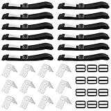 GBKDQQ Haltebänder für Poolfolie Solarfolie, 12er Set Pool Aufroller Aufrollvorrichtung, Befestigungsbänder und Klammern, Fahrbar Solarfolie für Fahrbares Aufrollsystem für Pool-Planen/Abdeckungen