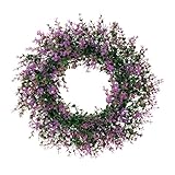 Türkränze, Frühling Sommer Ganzjahres Kranz, künstliche Blumen, Grüne Blätter Kränze für Haustür Outdoor Fenster Wand Garten Hochzeit Festival Party Home Dekoration (B)