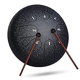 INMAKER Zungentrommel,6 Zoll 8-Stimmige Steel Tongue Drum mit Trommelschlägeln Musikbuch,Stahlzungentrommel für Erwachsene Kinder Musikunterricht Yoga