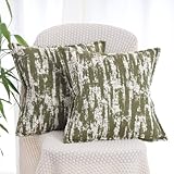 OYIMUA 2er Set Kissenbezug 40x40 Grün Weiß Flauschiger Dekokissen Quadratisch Sofakissen Modern Deko Kissenbezüge für Couch Wohnzimmer & Schlafzimmer
