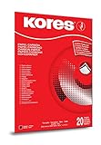 Kores - Schwarzes Kohlepapier zum Schreiben, kein Verschmieren und wiederverwendbar, Schul- und Bürobedarf, Format A4, 21 x 29,7 cm, 20 Blatt