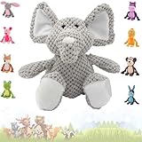 Hundespielzeug,Hund Quietschspielzeug mit Knitterpapier, Plüschtier Hund Plüsch Kauspielzeug,Intelligenzspielzeug für Hunde,Hundespielzeug Kleine Hunde,Quietschendes Hundespielzeug(Grauer Elefant)