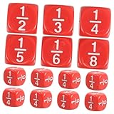 Garneck 20 Stück Bruchwürfel für Abgerundete Kanten Multifunktionale Lernwürfel für Mathematikunterricht für Klassenzimmer und Heimunterricht Sichere Materialien