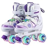 Sumeber Rollschuhe Kinder mit Verstellbarer Länge Kid Anfänger Rollschuhe Outdoor/Indoor mit Leuchtenden PU Rädern(, M(EU35-38))
