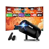 Mini Beamer 4K Full HD 1080P Mit 5G WiFi 6 und Bluetooth 5.4 2026 Neuer Tragbarer Projektor mit Automatische Trapezialkorrektur 270 ° Drehung Tv Stick/USB/Laptop/PC,mit Maus und Fernbedienung Schwarz
