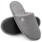 EverFoams Herren Strick Hausschuhe Leichter Memoryschaum Innen Pantoffeln,Dunkelgrau,44/45 EU