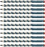 STABILO - Ergonomischer Dreikant-Bleistift für Rechtshänder - EASYgraph in petrol - 12er Pack - Härtegrad HB