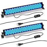Anpro 2-Pack 72W LED-Schwarzlichtleisten-Set mit 3 Fluoreszenzbändern, Schwarzlicht-UV-LED-Leiste, Schwarzlicht für Glow-Party, Körperbemalung, Halloween-Dekorationen, Schlafzimmer, Bühnenbeleuchtung