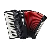 Hohner Bravo Line Facelift III Chromatisches Piano-Akkordeon mit Tasche 96 Bass Schwarz