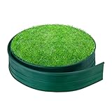 Relaxdays Rasenkante aus Kunststoff, 12 m, Flexibles Rasenband, Beetbegrenzung, 10 cm hoch, Wegbegrenzung, dunkelgrün