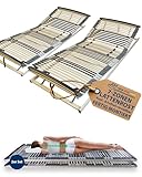 2x Ergonomischer 7-Zonen Lattenrost 100x200 cm verstellbar - Doppelpack - Lattenrost-Set 100 x 200 cm KV - fertig montiert & direkt einsatzbereit - 44 Leisten - Kopf- und Fußteil verstellbar - 100/200