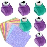 Motivstanzer Set, Motivlocher zum Basteln mit Papier,6 Stück Papierstanzer Motivlocher Stanzer Set,für DIY-Geschenkkarten,Geschenkanhänger, Basteln, Scrapbooking, Fotos