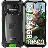 OUKITEL WP23 Plus Outdoor Handy (2025) - 10600mAh 256GB ROM +24GB RAM Outdoor Smartphone Ohne Vertrag 6,52 Zoll Android 14 baustellenhandy, 13MP+5MP/IP68 Wasserdicht Handy/Dual SIM/NFC/OTG/GPS/Face ID